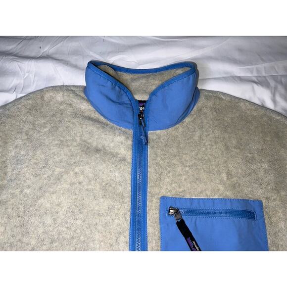 Patagonia Synchilla Fleece Unisex Jacket Size M Oatmeal Heather Blue Full Zip - Picture 3 of 16